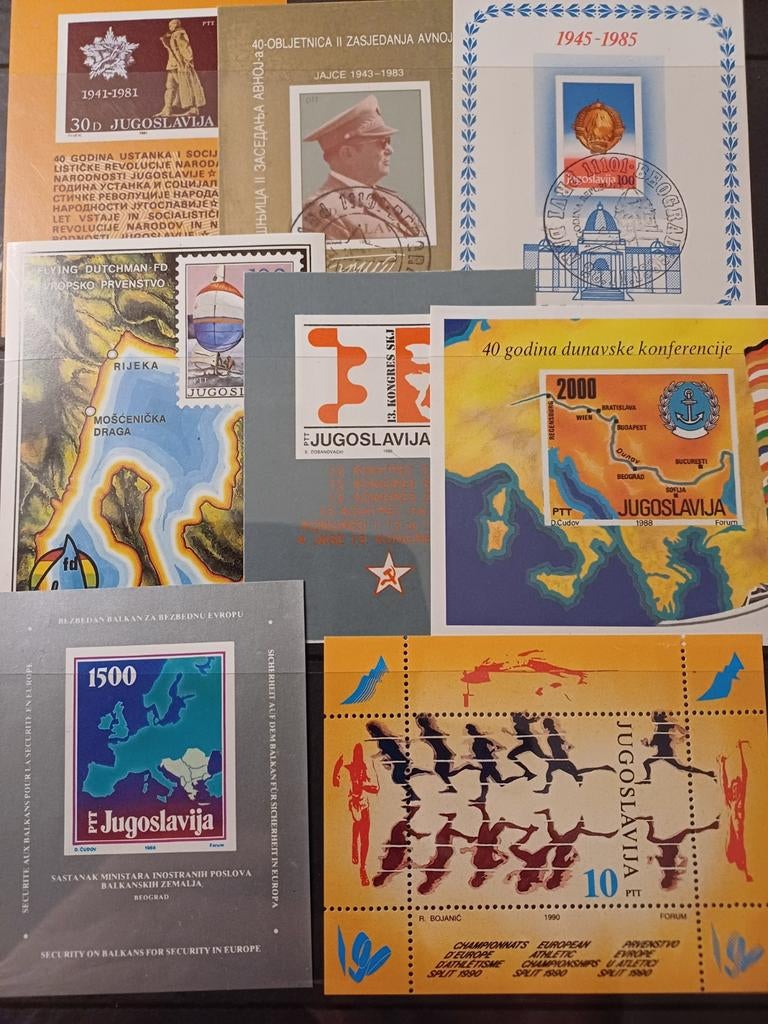 JOEGOSLAVIË 8 blokken postfris  / gestempeld, Ophalen of Verzenden, Dier of Natuur