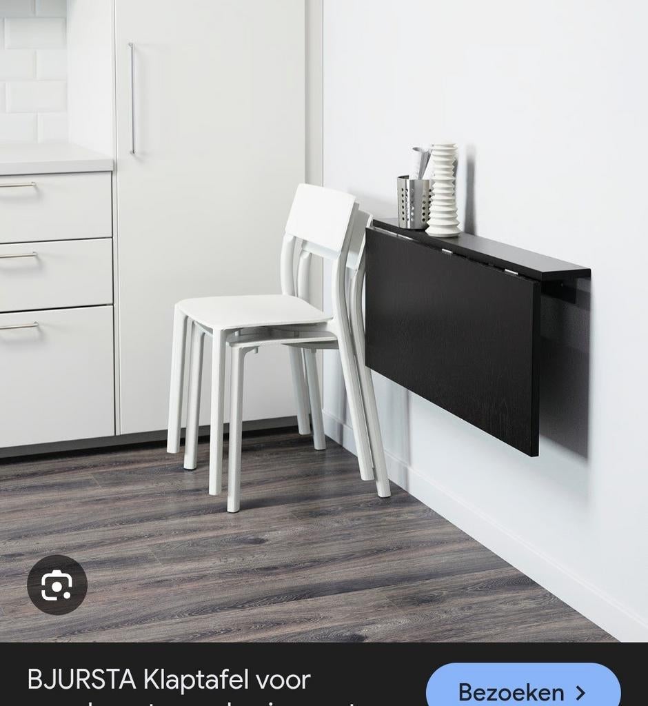 IKEA Franklin barkrukken en Bjursta klaptafel, Ophalen of Verzenden, Gebruikt, 60 tot 90 cm