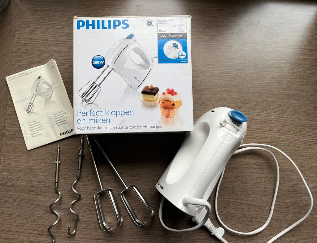 Philips mixer, 300 W, 5 standen, Witgoed en Apparatuur, Keukenmixers, Ophalen, Gebruikt, 3 snelheden of meer