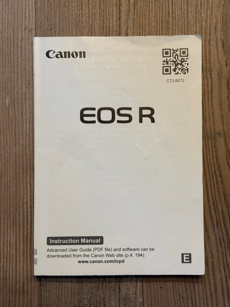 Canon EOS R Handleiding - engelstalig, Ophalen of Verzenden, Zo goed als nieuw