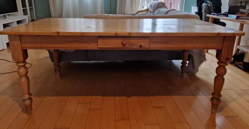 Grote houten tafel, Huis en Inrichting, Tafels | Eettafels, Ophalen, Gebruikt, 50 tot 100 cm, Vijf personen of meer