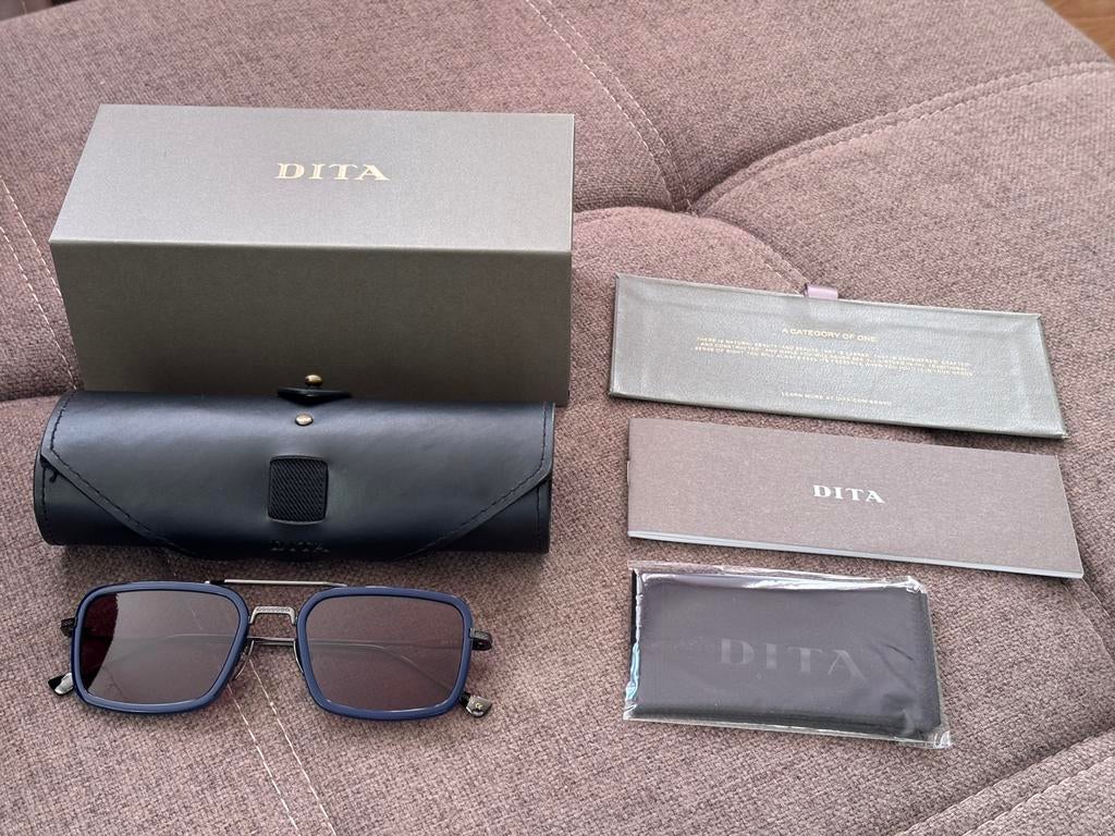 Dita Flight Eight Metal/Blue-Brown, Overige merken, Zonnebril, Blauw, Nieuw