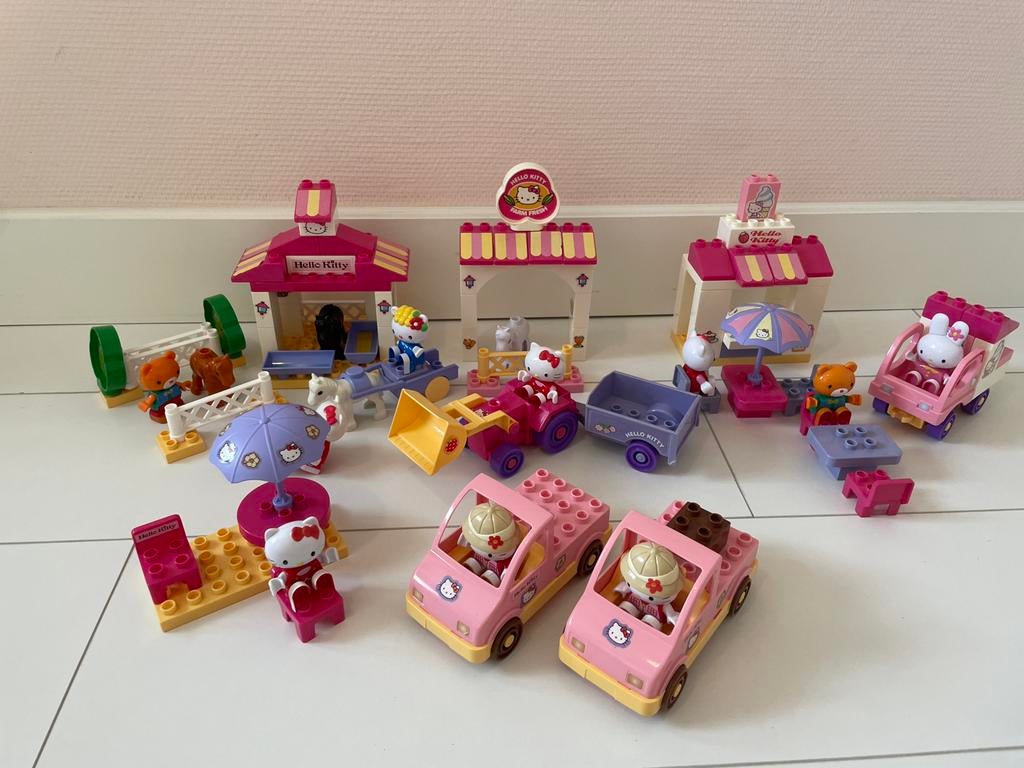 Partij Unico Hello Kitty blokken bouwstenen (past bij Duplo), Ophalen of Verzenden, Gebruikt, Overige merken