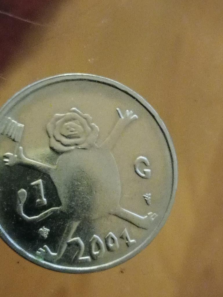 Zilveren gulden 2001 Loeki de Leeuw, Postzegels en Munten, 1 gulden, Koningin Beatrix, Zilver, Ophalen of Verzenden
