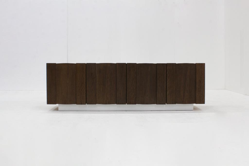 Vintage Brutalist Sideboard 1970s, Design, 150 tot 200 cm, Eikenhout, Ophalen of Verzenden