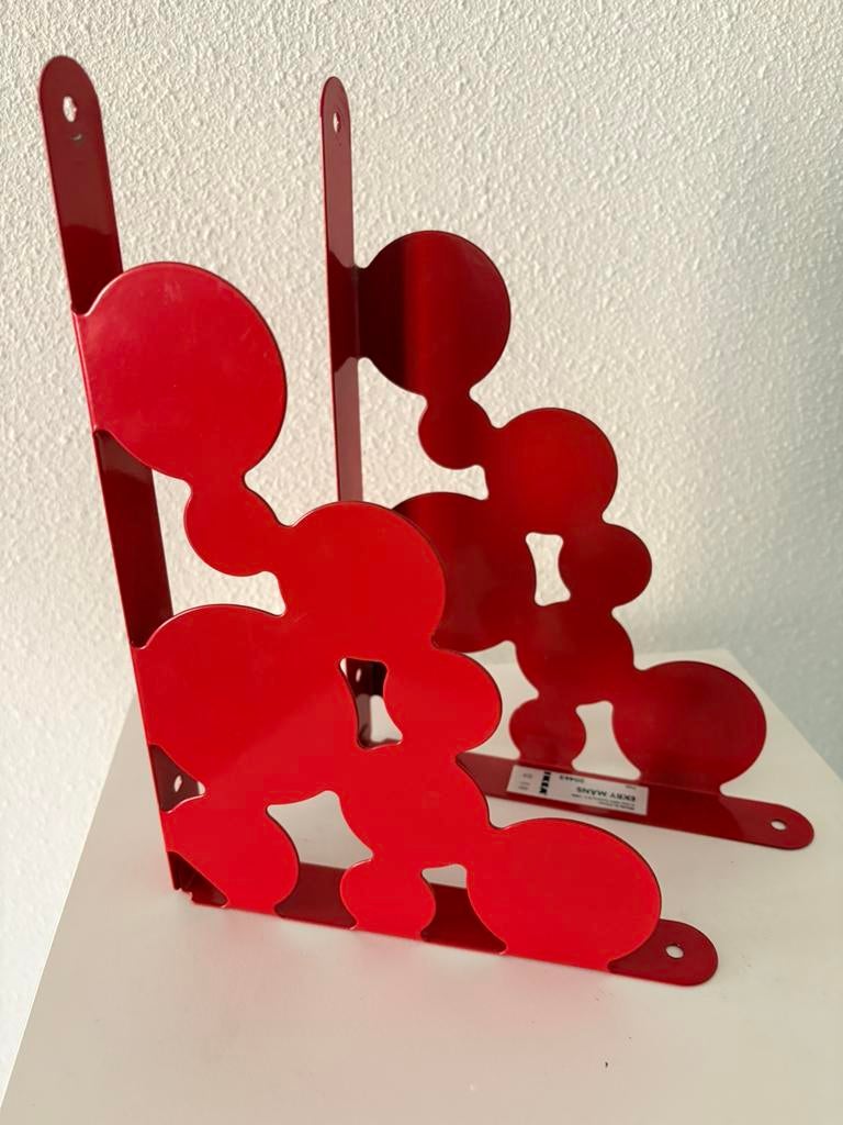 Retrolook Ikea vintage plakdragers/ boekensteunen, Ophalen of Verzenden, Gebruikt, Wanddecoratie