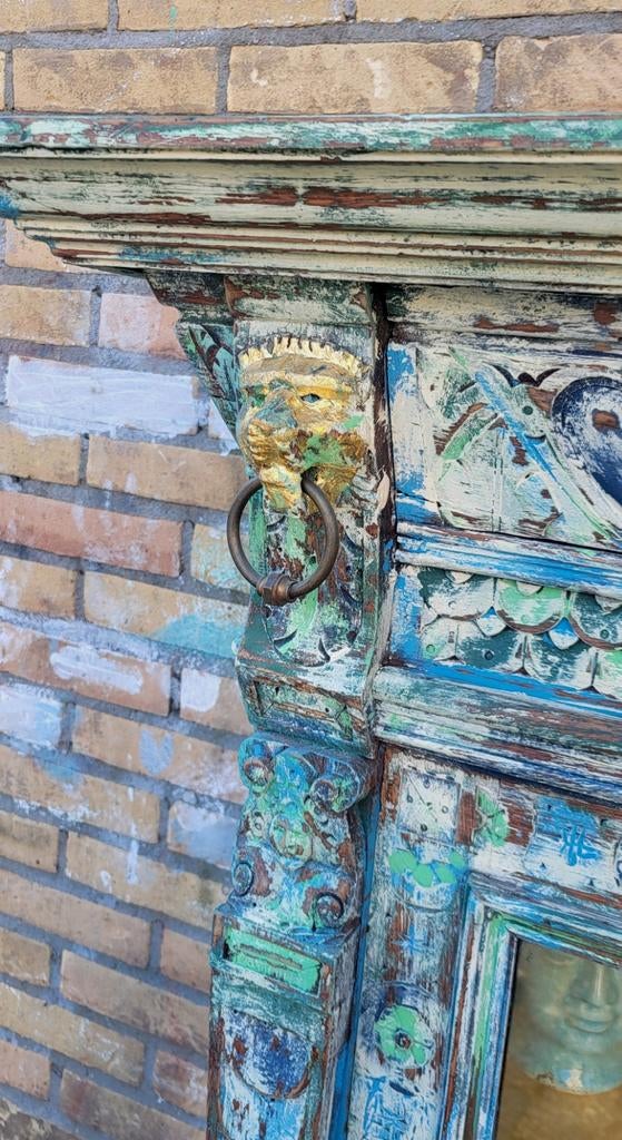 Shabby/Houtsnijwerk/Boho/Vitrinekast/Kast/India Ibiza style, Ophalen