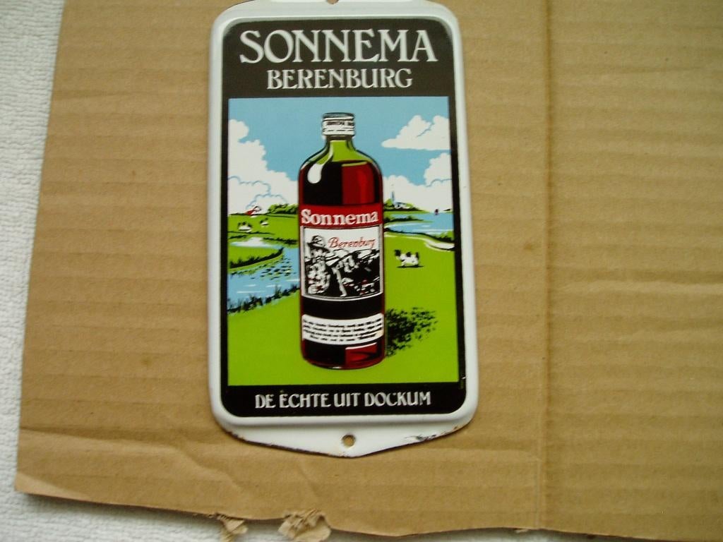 Emaille bord sonnema bereburg, Ophalen, Gebruikt, Reclamebord