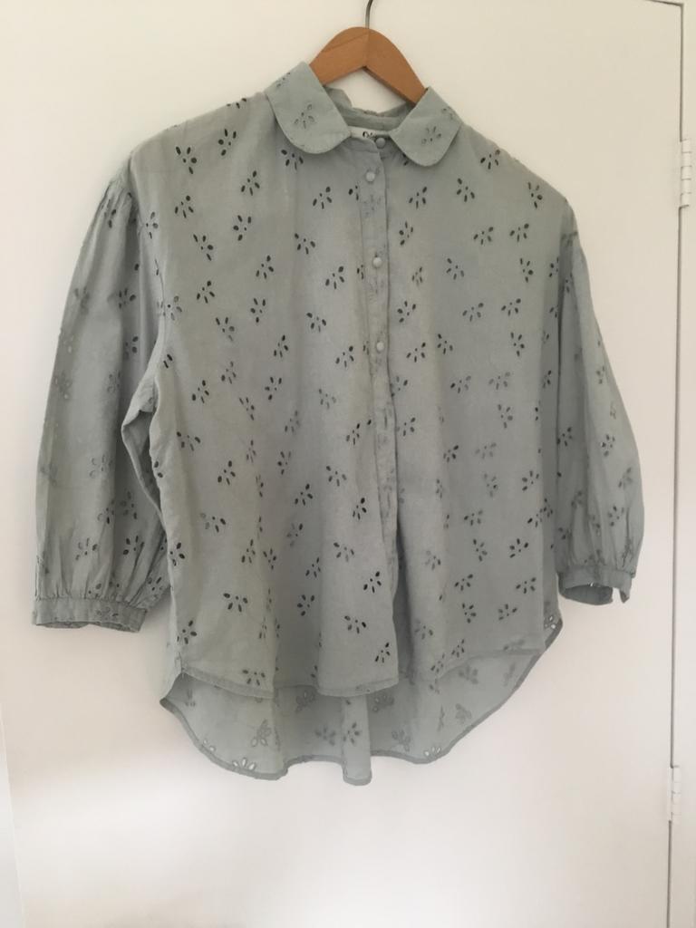 Lichtgroene blouse C&A maat 36 broderie, Kleding | Dames, Blouses en Tunieken, Ophalen of Verzenden, Maat 36 (S), Groen