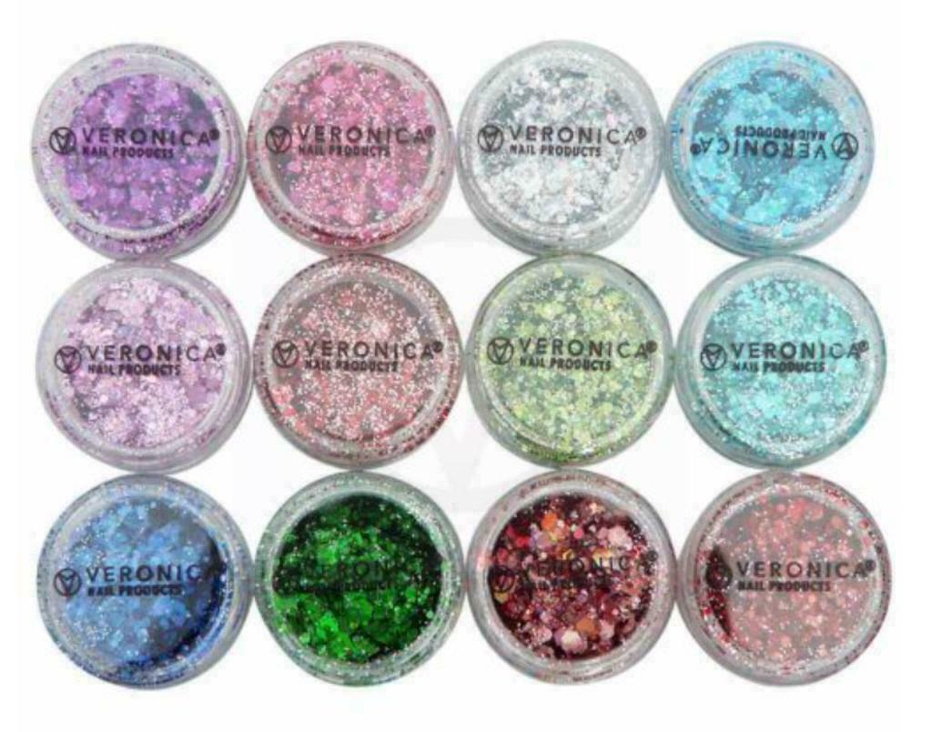 12x CHUNKY glitter mix nailart, Ophalen of Verzenden, Nieuw, Overige typen