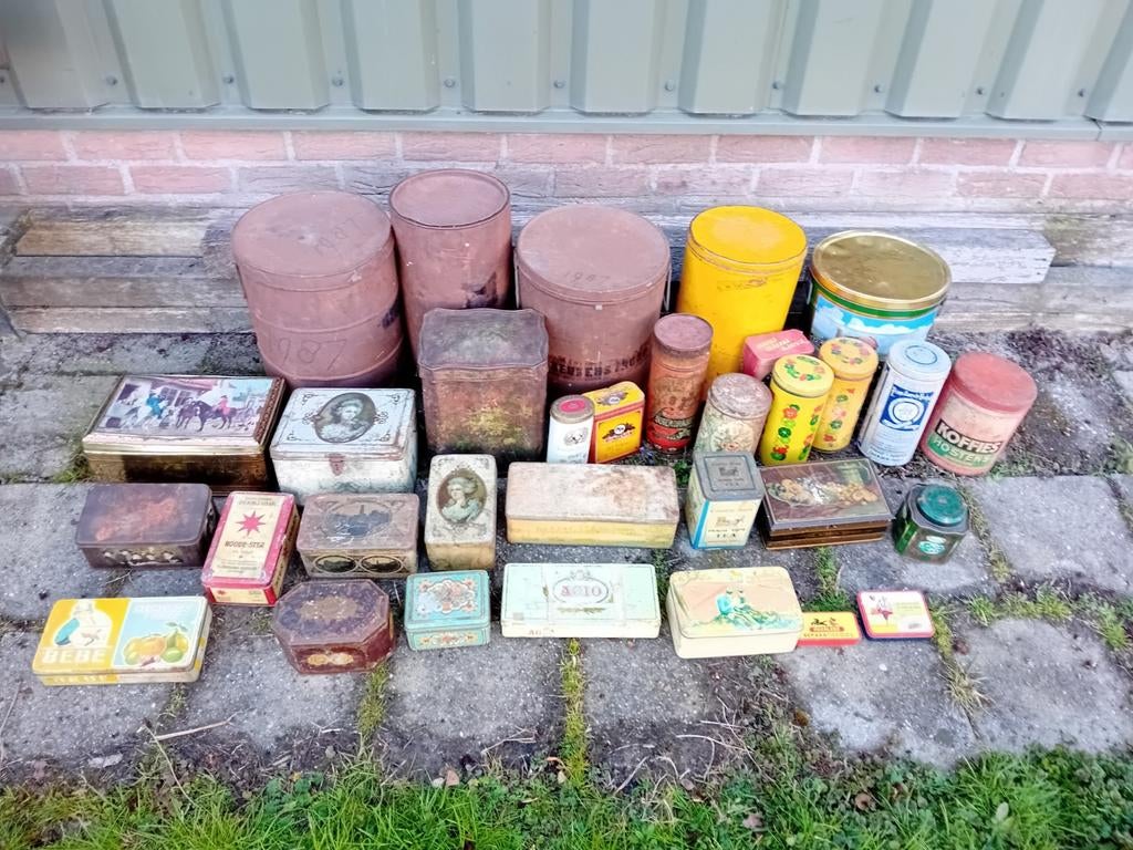 Partij oude blikken, Verzamelen, Blikken, Ophalen, Gebruikt, Overige