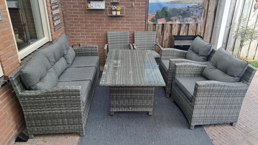 Nette(2 jaar oud) 6 delige Lounge / Tuinset, Tuin en Terras, Ophalen, Kunststof, Bank, Zo goed als nieuw