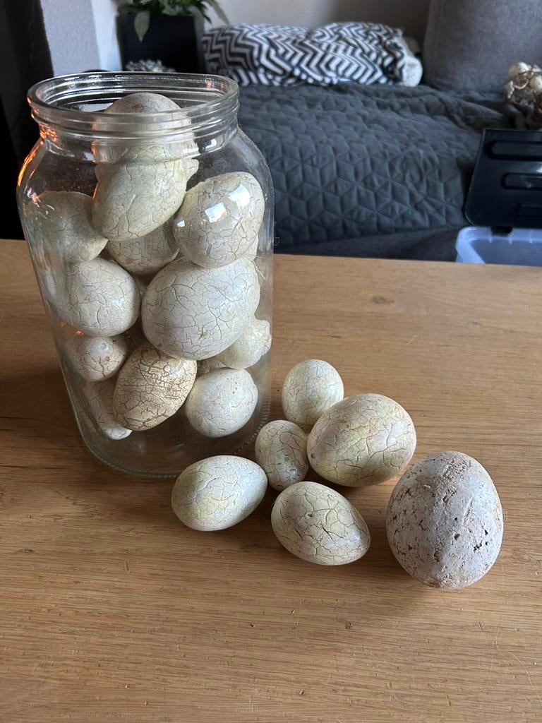 Gipsen decoratie paaseieren (excl. pot) / paasversiering, Ophalen, Zo goed als nieuw