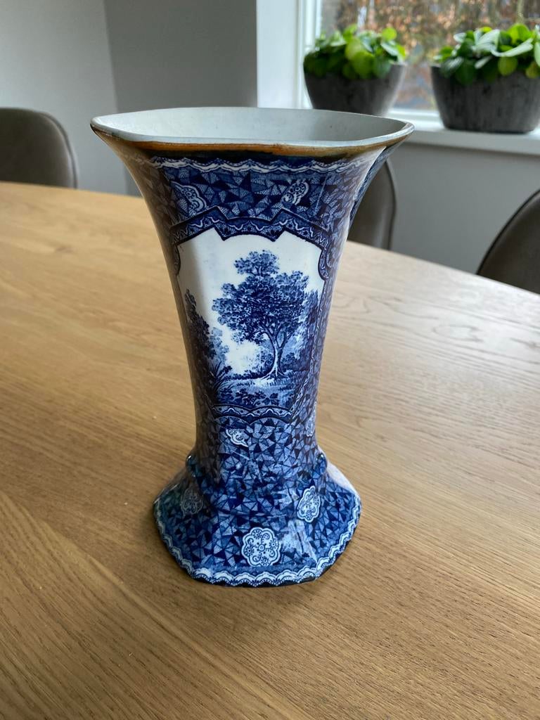 Antieke Villeroy & Boch 'Flamand Blue' vaas, Bonn (1920-1925, Ophalen of Verzenden
