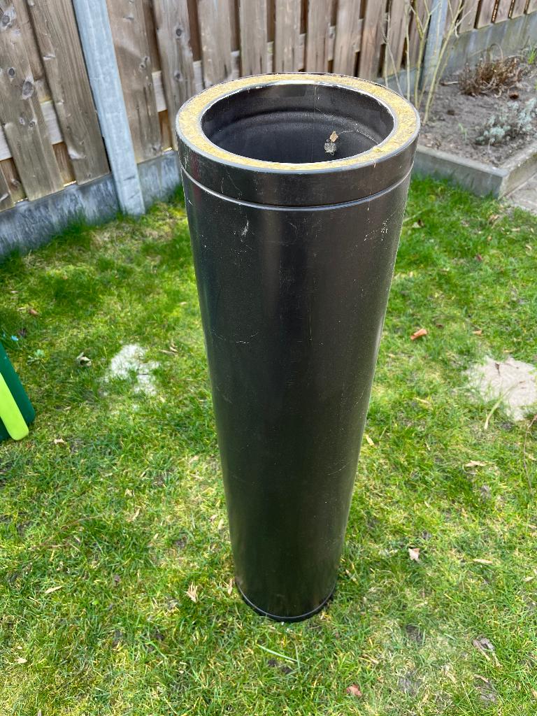 Zwarte kachelpijp, Ophalen of Verzenden, Zo goed als nieuw, Hout, Houtkachel