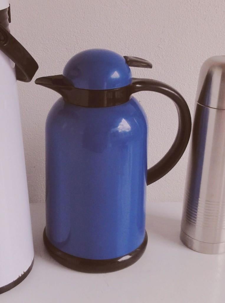 Thermoskan, zgan, blauw, Ophalen of Verzenden, Zo goed als nieuw