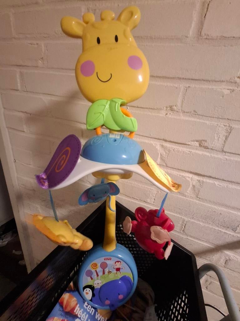 Fisher-Price Mobiel voor box of bedje - Giraf, Ophalen of Verzenden, Zo goed als nieuw, Met geluid