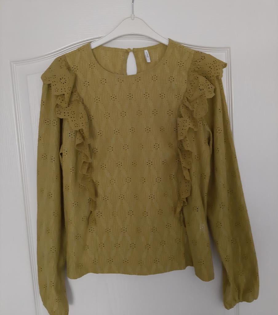 NIEUWE Groene Blouse met Ruches, Maat 38/40 (M), Only, Nieuw, Ophalen of Verzenden
