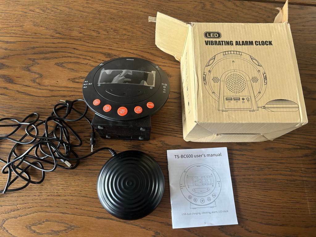 Vibrerende Wekker met LED Display en USB Opladen, Verzenden, Nieuw, Digitaal