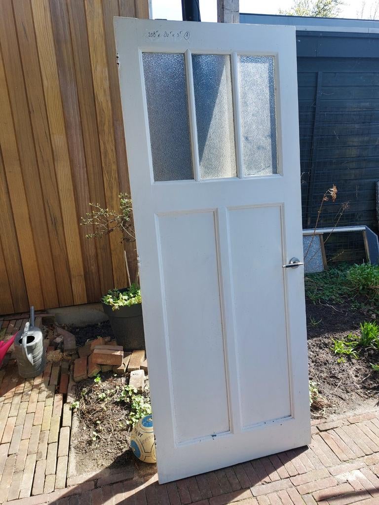 Diverse paneeldeuren jaren '30 stijl met glas, Ophalen, Gebruikt, 80 tot 100 cm, Binnendeur
