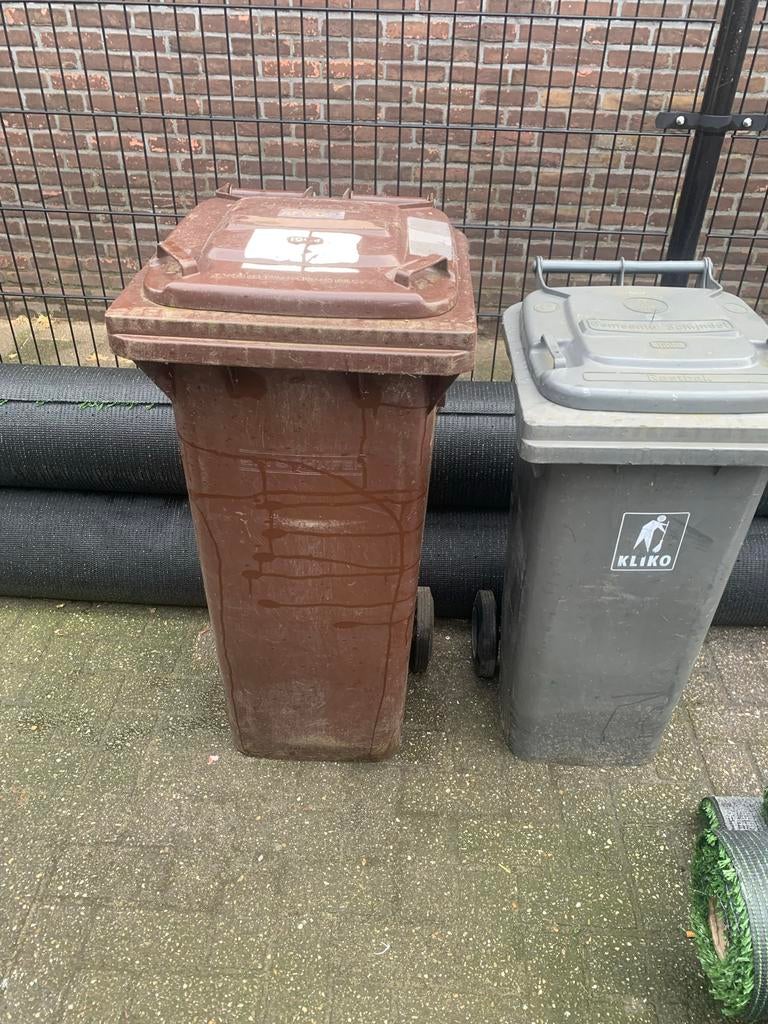 Kliko afvalcontainer - Grijs 100 / bruin 120 / 140, Ophalen, Kunststof, Gebruikt, 40 liter of meer
