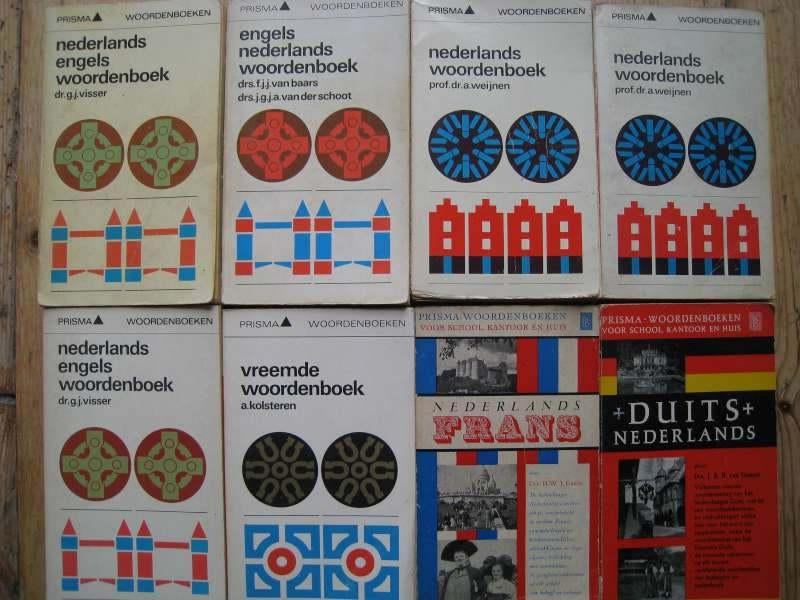 Set 8 prisma woordenboeken : NL, NL-FR, DU-NL, EN-NL, NL-EN, Boeken, Ophalen of Verzenden, Zo goed als nieuw, Van Dale