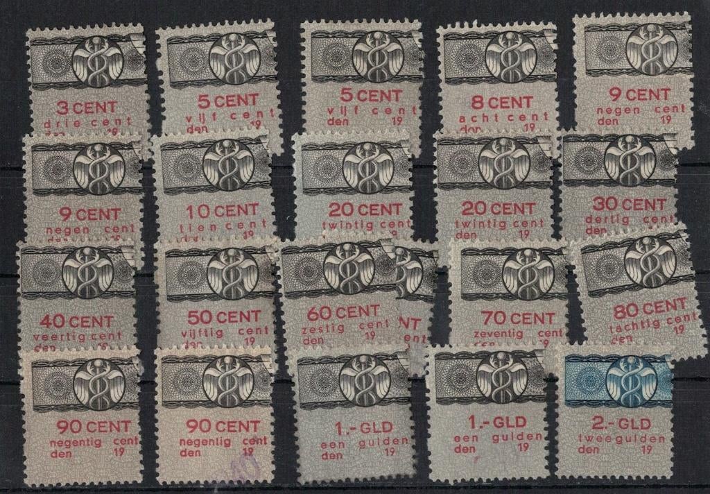 kavel A28 -Belastingzegels Nederland- Linkerdelen, Ophalen of Verzenden, T/m 1940, Postfris