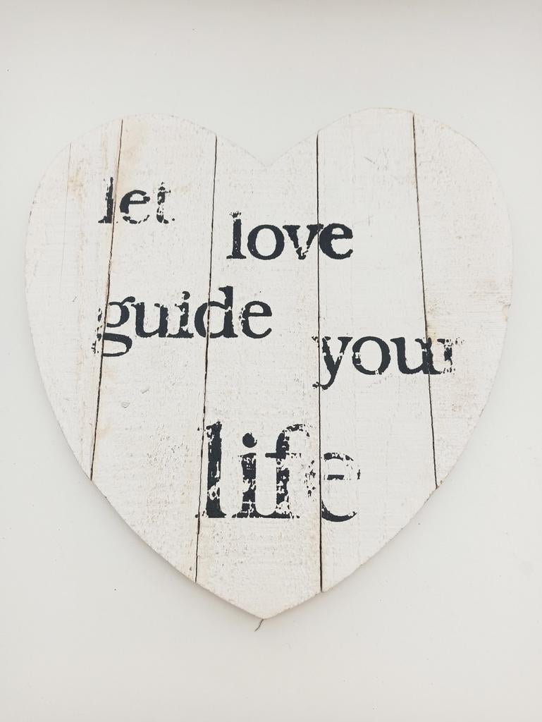 Hart tekst bord, Ophalen of Verzenden, Zo goed als nieuw