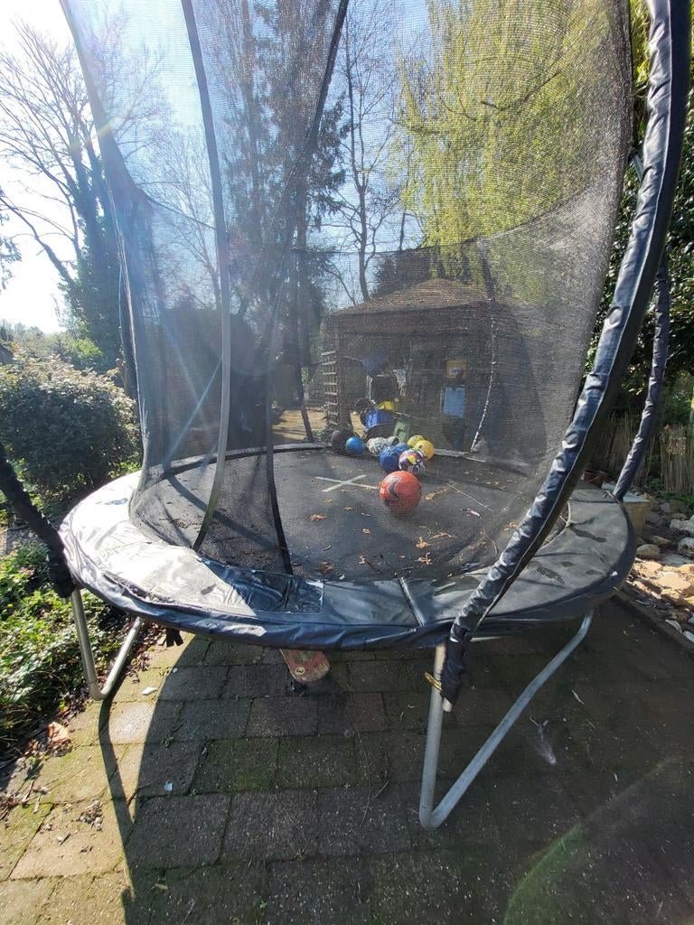Trampoline met veiligheidsnet 2,44 m, Ophalen, Gebruikt