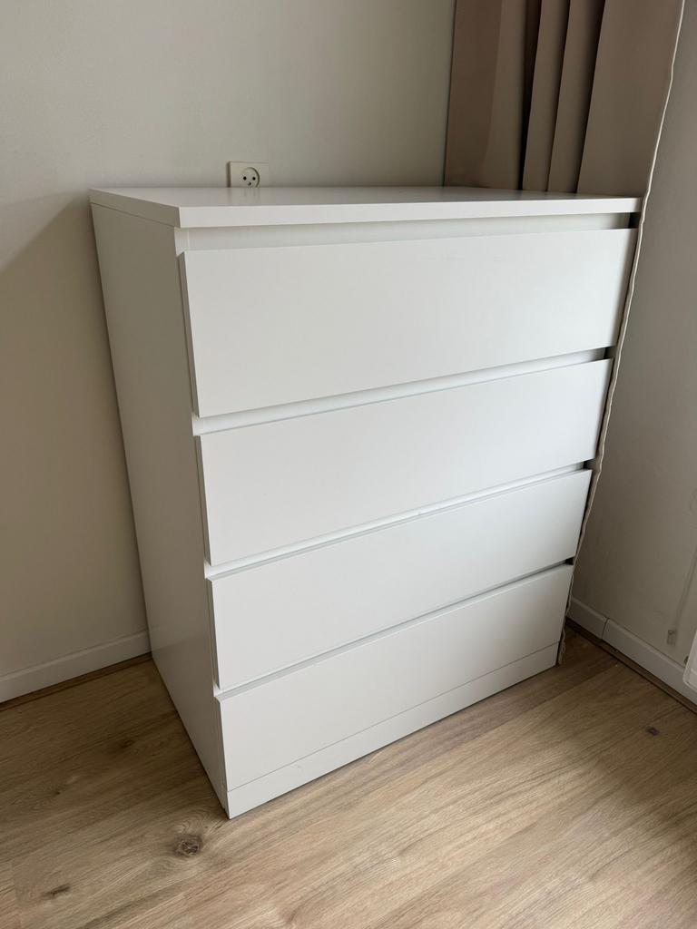 IKEA Malm ladekast wit met 4 lades, Ophalen, Gebruikt, 100 tot 150 cm, 50 tot 100 cm
