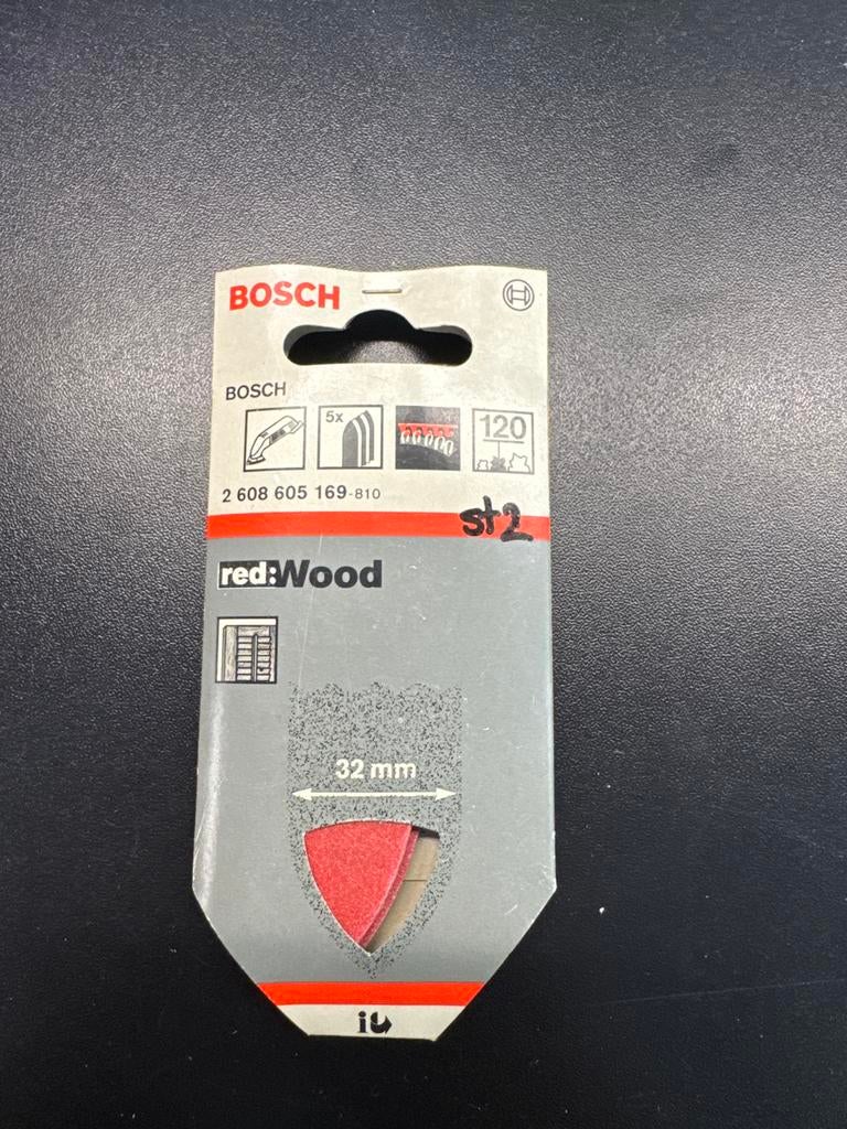 Bosch redWood schuurpapier 32mm, korrel 120 (5 stuks), Ophalen of Verzenden, Nieuw