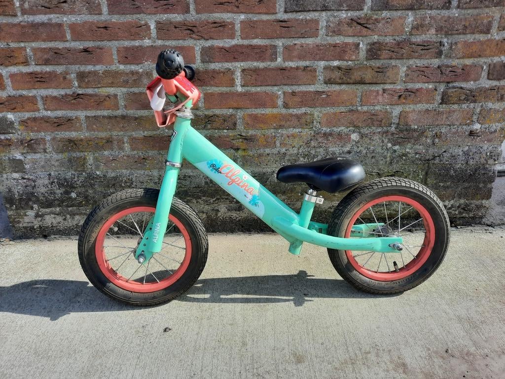 Alpina kinderloopfiets - Mintgroen met roze accenten, Ophalen, Gebruikt, Minder dan 16 inch, Alpina