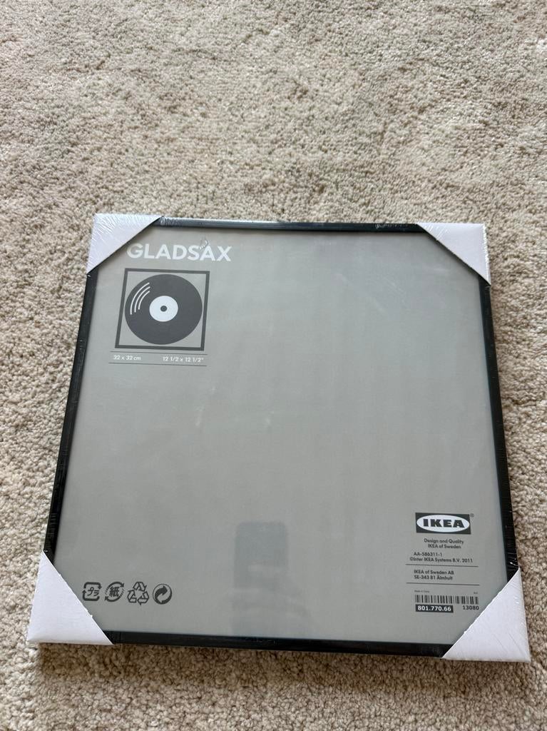 IKEA GLADSAX Lijst voor LP - Zwart (32x32 cm), Ophalen, Nieuw, Overige materialen, Minder dan 50 cm
