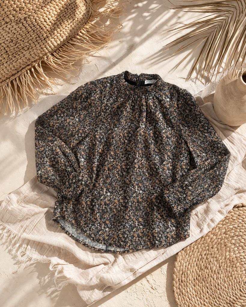 Stijlvolle blouse met bloemenprint maat 12, Kinderen en Baby's, Kinderkleding | Maat 152, Zo goed als nieuw, Ophalen of Verzenden