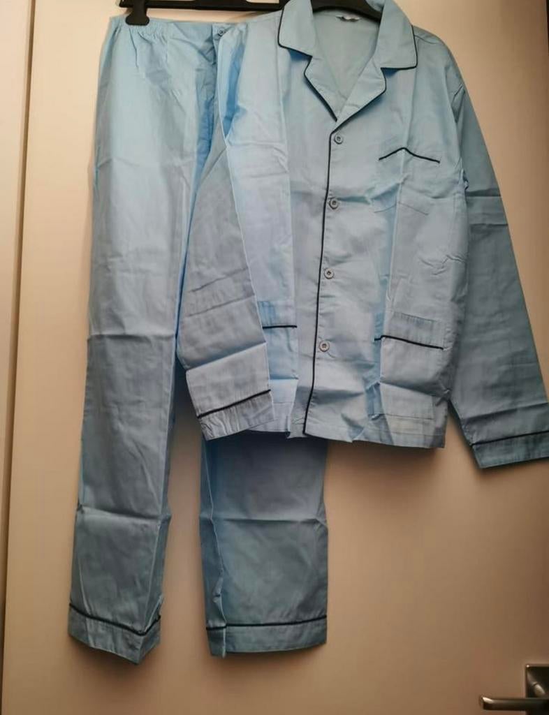 Lichtblauwe katoenen heren pyjama, HEMA, maat 46/48, Ophalen of Verzenden, Nieuw, Maat 48/50 (M)
