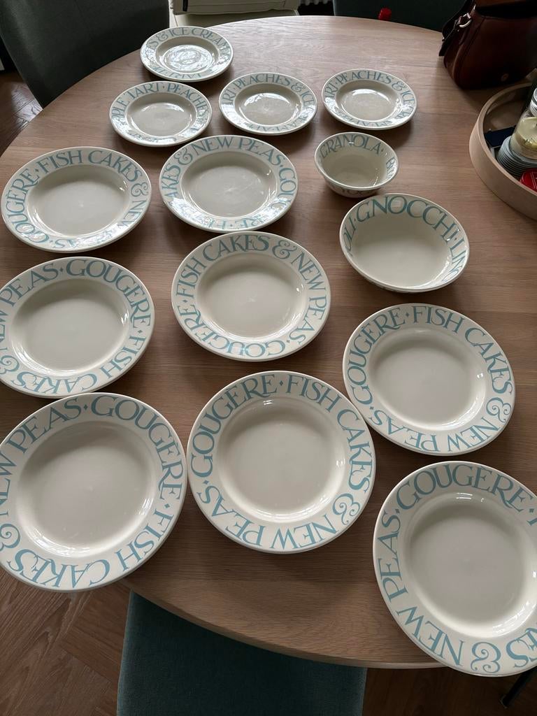 Emma Bridgewater Pale Blue Toast Servies - 16 delig, Gebruikt, Ophalen of Verzenden, Overige stijlen, Aardewerk
