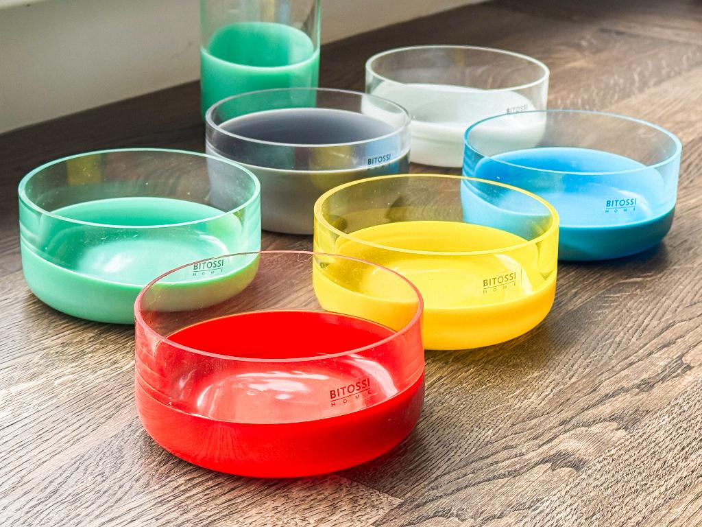 Bitossi Designer Schaaltjes Waterkaraf Gekleurd Glas Set, Ophalen