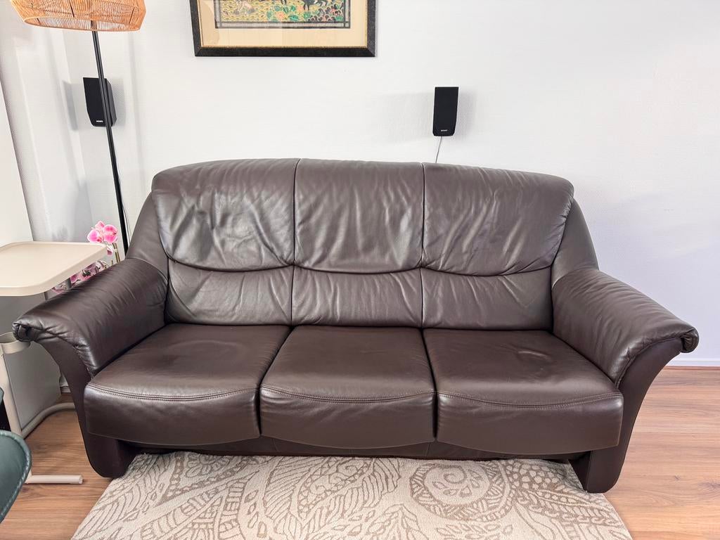 Leren bankstel 3+2 zits verstelbare zitdiepte, Gebruikt, Overige maten, 150 tot 200 cm, Ophalen of Verzenden