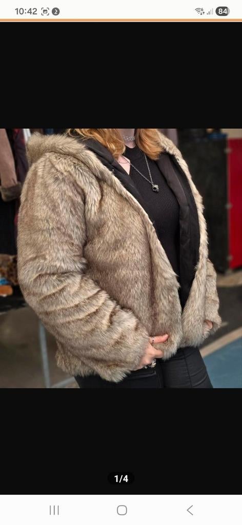 Zara bontjas (imitatiebont) maat M, Ophalen of Verzenden, Zo goed als nieuw, Maat 38/40 (M), Bruin