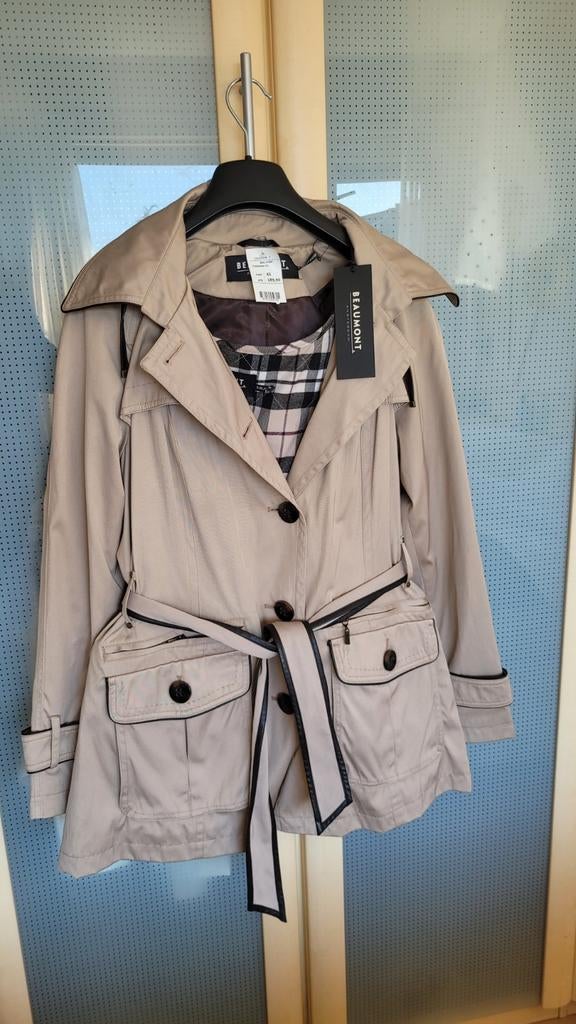 Nieuwe Beaumont Amsterdam trenchcoat, maat 42, Beige, Maat 42/44 (L), Nieuw, Ophalen of Verzenden