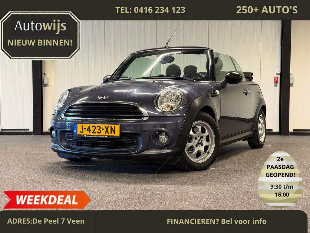 Mini Mini Cabrio 1.6 One Salt|NAVI|HALF LEER|99DKM|GOED ONDE, Voorwielaandrijving, Gebruikt, 4 cilinders, Cabriolet