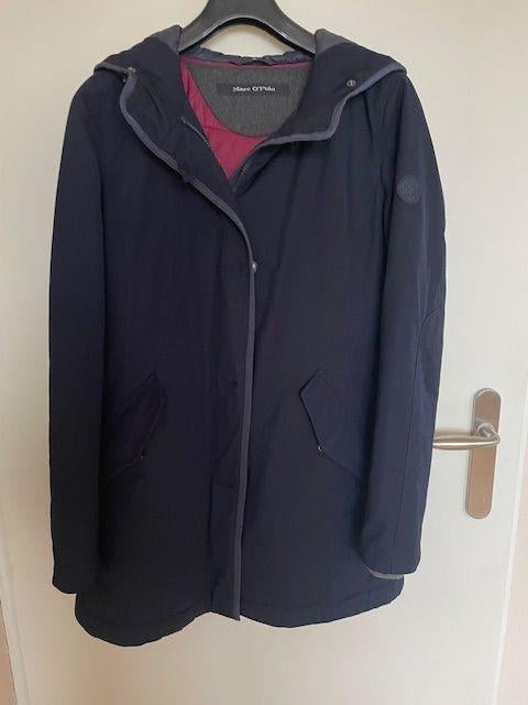 blauwe damesjas met/zonder bontkraag Marco Polo maat 36, Kleding | Dames, Jassen | Winter, Ophalen, Gedragen, Maat 36 (S), Blauw