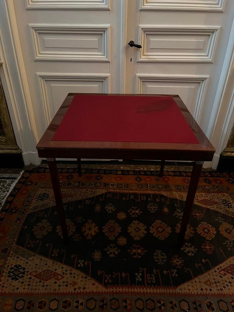VINTAGE ANTIEK MAHONIE KAARTTAFEL MEBLUTIL OPKLAPBAAR, Ophalen