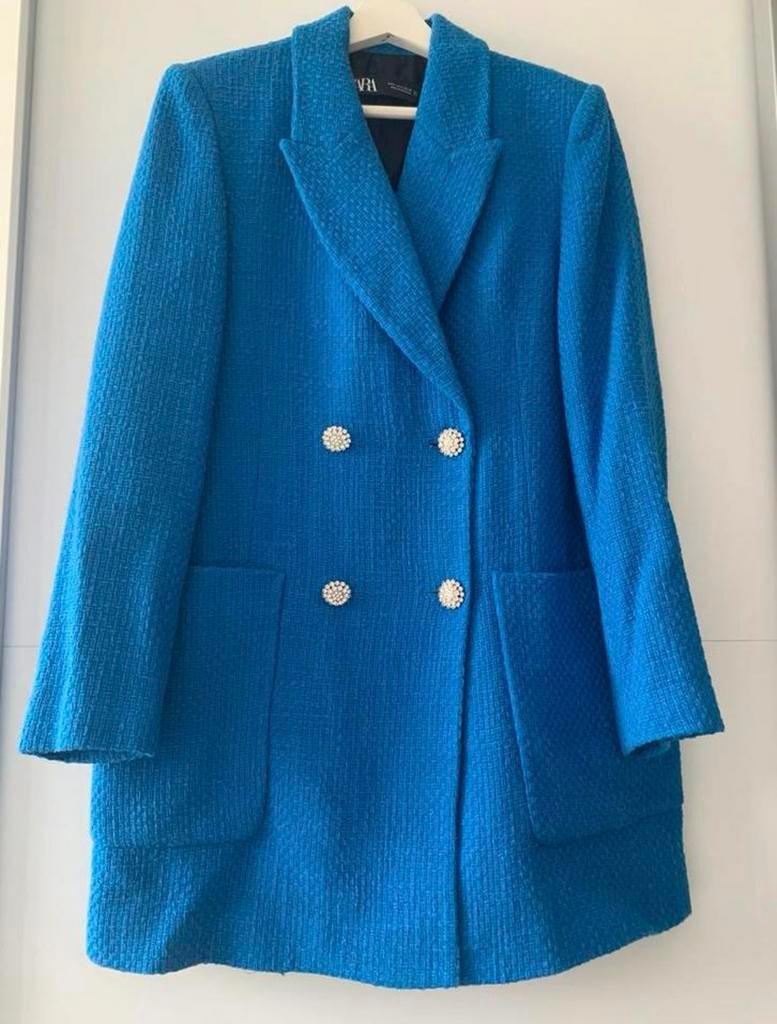 Zara blauwe jas / blazer - maat S, Kleding | Dames, Blauw, Ophalen of Verzenden, Zo goed als nieuw, Jasje