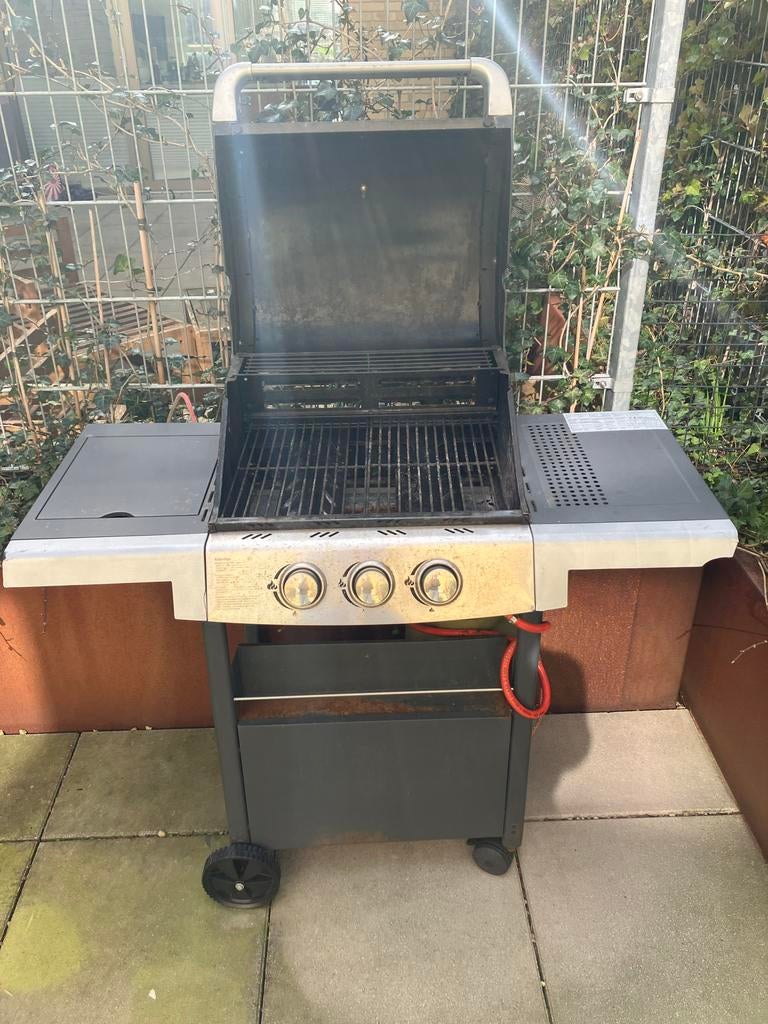 Gasbarbecue met 3 branders en BBQ-gereedschap set, Ophalen, Gebruikt