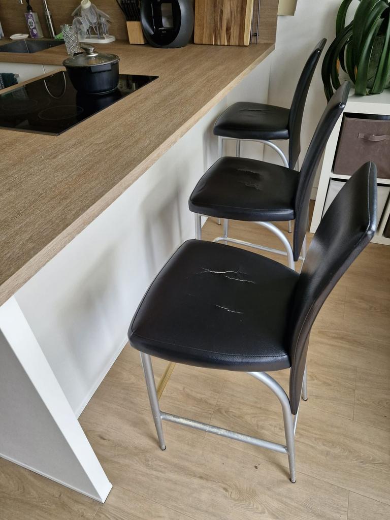 Barkruk, Ophalen, Gebruikt, Zwart, Drie