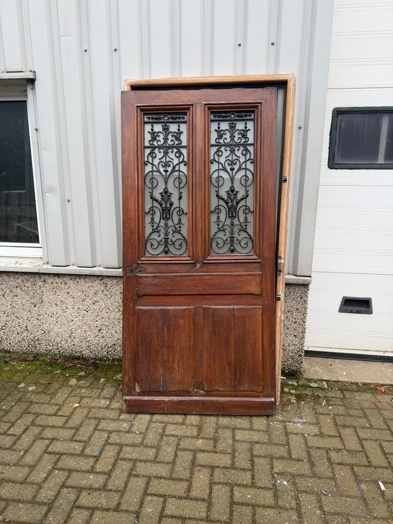 Prachtige antieke eiken voordeur met kozijn uit 1900, 100 tot 120 cm, La belle porte, Jurgen.hoogenboezem@gmail.com, Ophalen of Verzenden