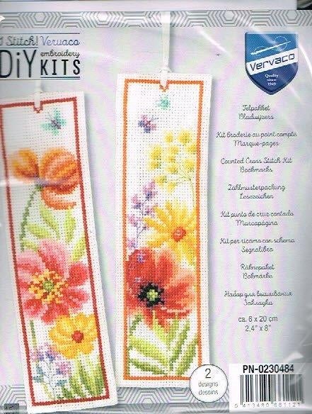 Cado vervaco borduurpakket  set boekenleggers bloemen 484, Hobby en Vrije tijd, Borduren en Borduurmachines, Ophalen of Verzenden