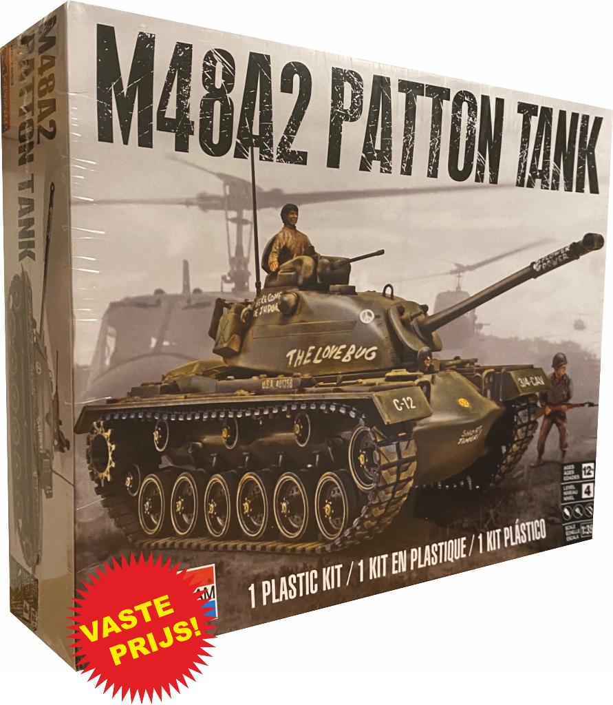 M48A2 Patton Tank With Crew (Monogram 07853) 1/35, Tank, 1:32 tot 1:50, Nieuw, Ophalen of Verzenden
