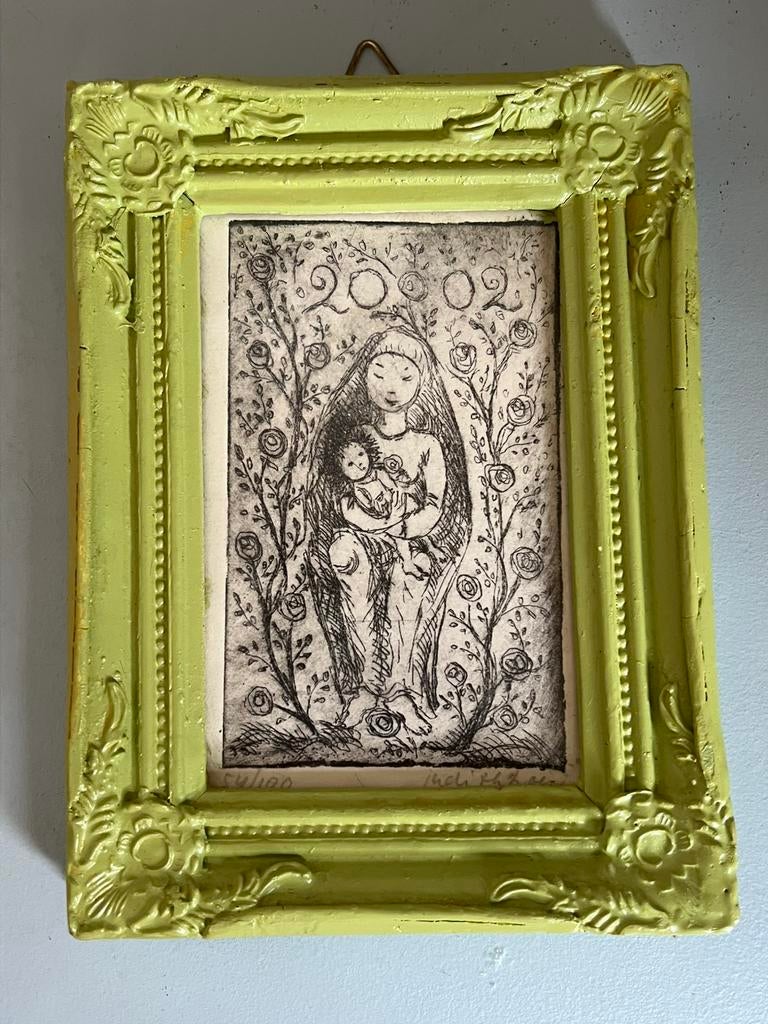 Kleine handgesigneerde tekening -Judith Boer 1991, Antiek en Kunst, Kunst | Etsen en Gravures, Ophalen of Verzenden